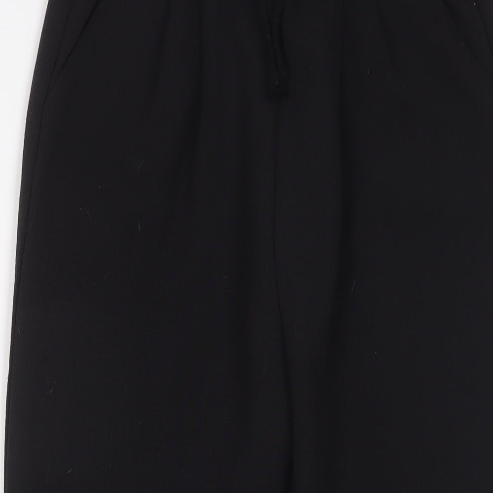 PRETTYLITTLETHING Womens Black Polyester Trousers Size 10 L24 in Regular Drawstring