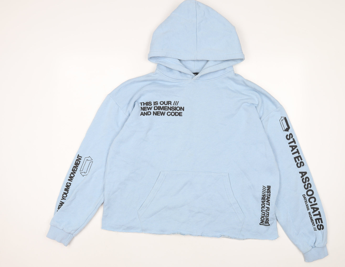 Pull&Bear Womens Blue Cotton Pullover Hoodie Size M Pullover