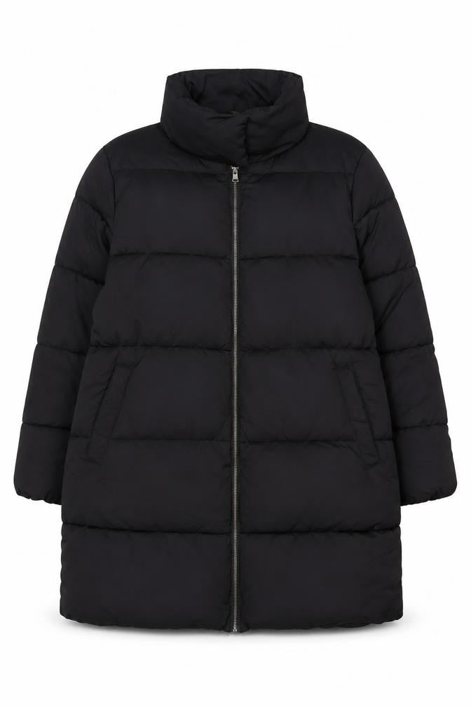 Onfire Womens Black Quilted Coat Size 20 Zip