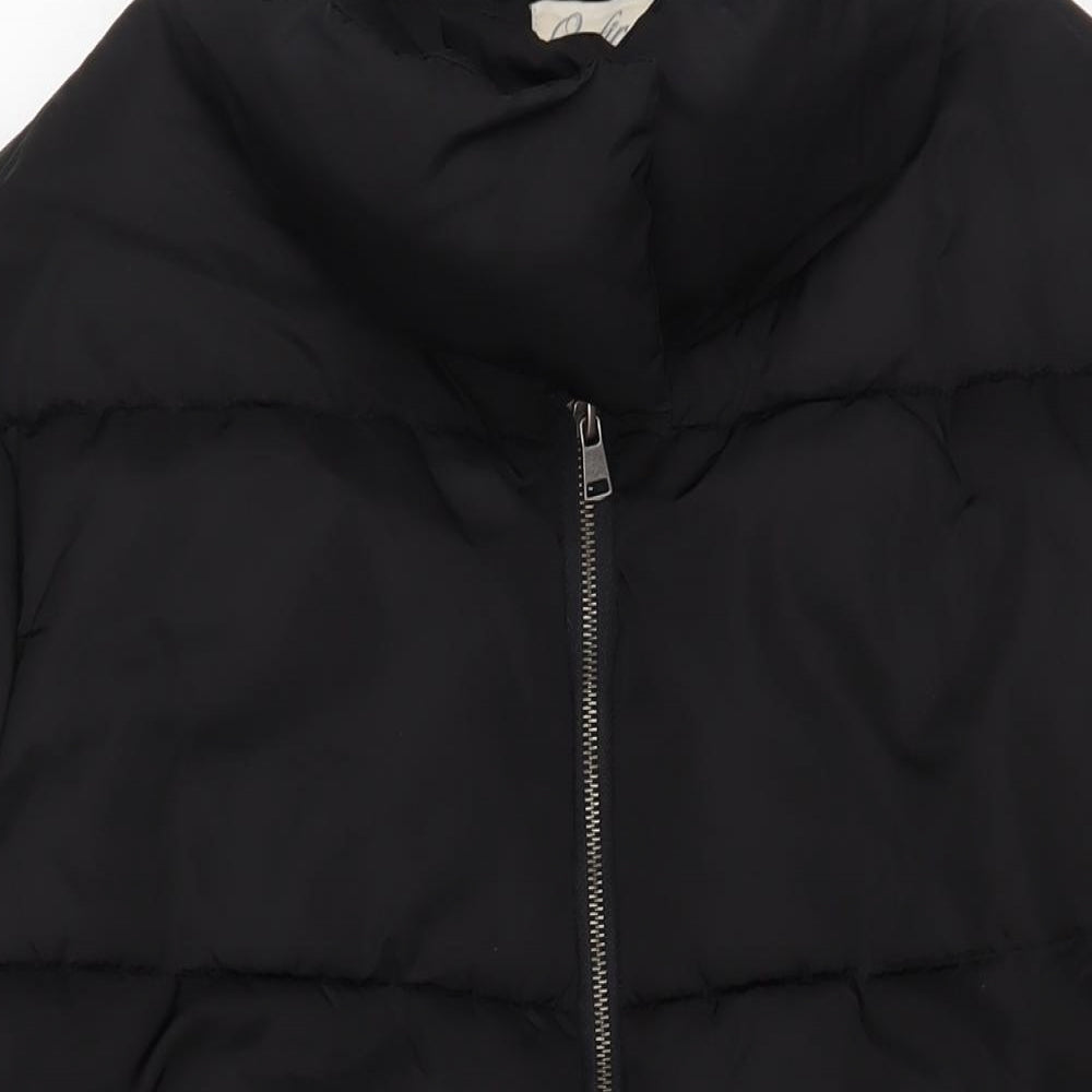 Onfire Womens Black Quilted Coat Size 20 Zip