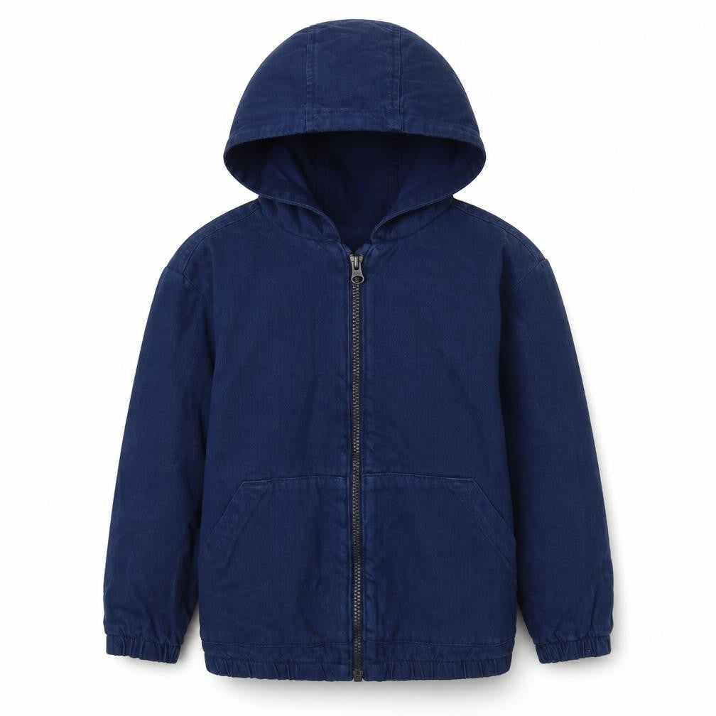 Marks & Spencer Boys Blue Cotton Full Zip Hoodie Size 5-6 Years Zip