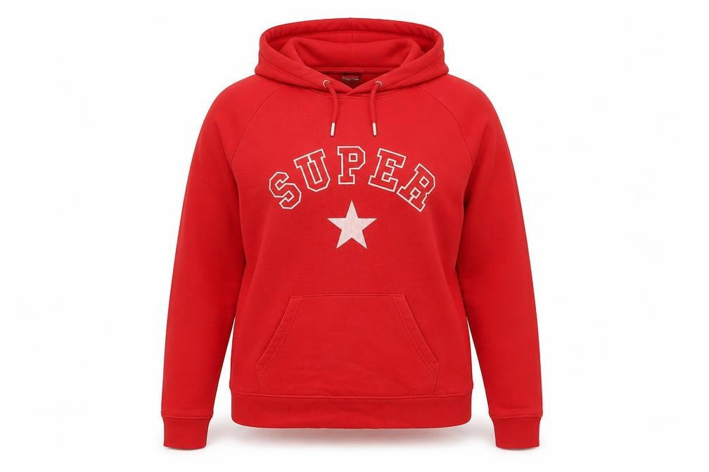 WILD STAR Womens Red Cotton Pullover Hoodie Size L Pullover