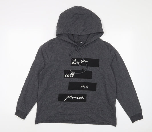 SPLASH Womens Grey Cotton Pullover Hoodie Size 12 Pullover