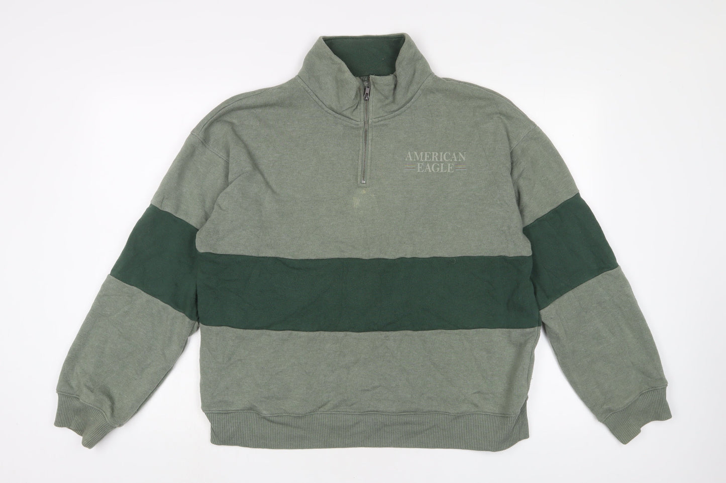 American Eagle Outfitters Mens Green Cotton Pullover Sweatshirt Size M