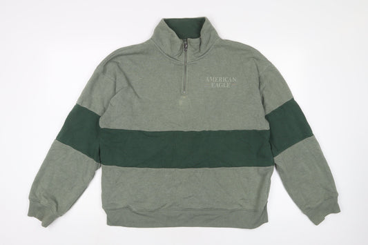 American Eagle Outfitters Mens Green Cotton Pullover Sweatshirt Size M