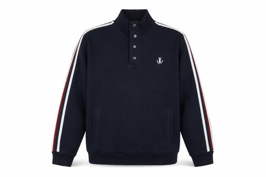 Next Mens Blue Striped Cotton Pullover Sweatshirt Size M - Logo, Embroidered