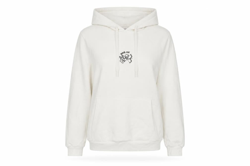 Kotton Womens White Cotton Pullover Hoodie Size L Pullover - Embroidered