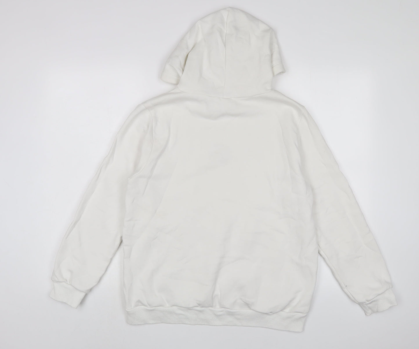 Kotton Womens White Cotton Pullover Hoodie Size L Pullover - Embroidered
