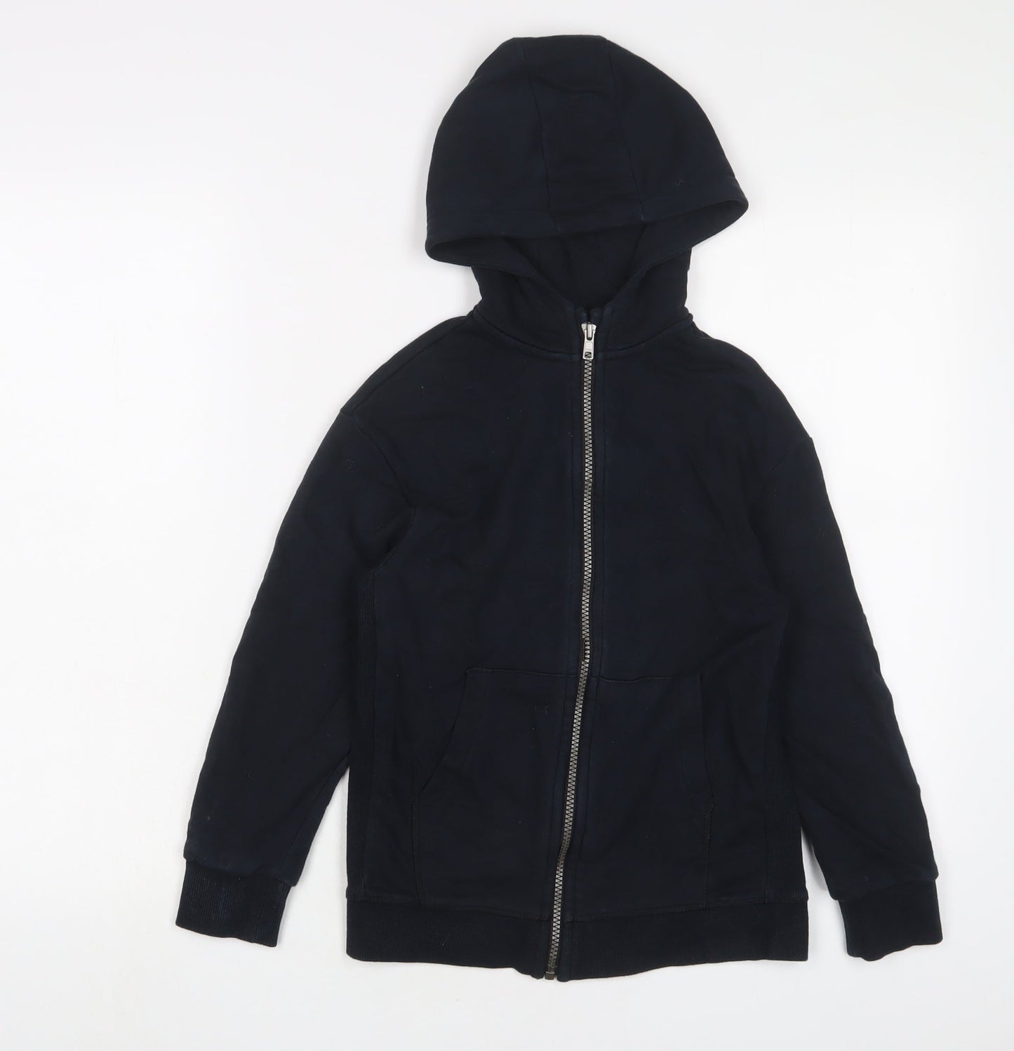 Marks and Spencer Boys Blue Cotton Full Zip Hoodie Size 9-10 Years Zip