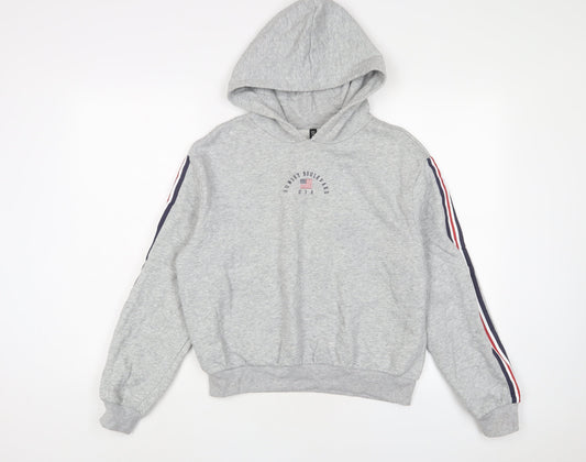 H&M Womens Grey Cotton Pullover Hoodie Size M Pullover