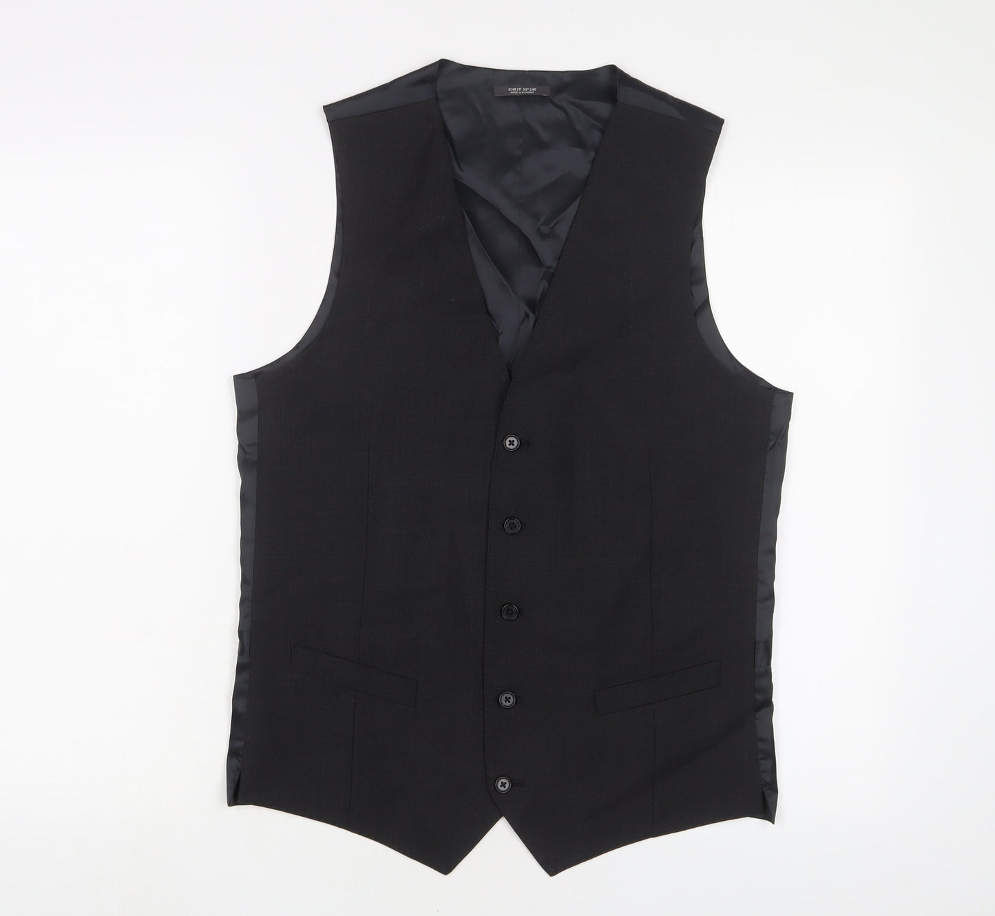 Marks and Spencer Mens Grey Wool Jacket Suit Waistcoat Size 38 Regular