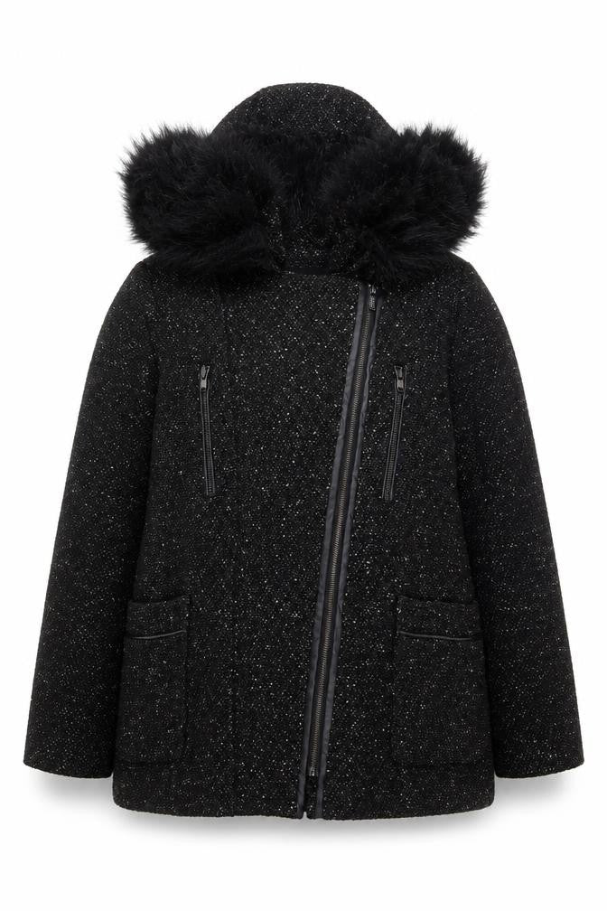 New Look Womens Black Jacket Coat Size 12 Zip