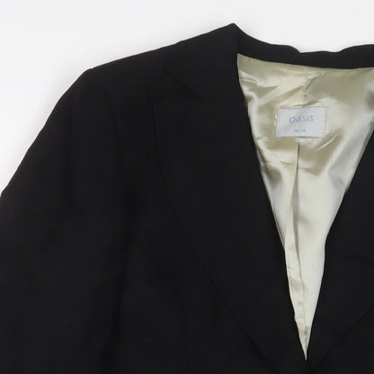 Oasis Womens Black Jacket Blazer Size 10 Button