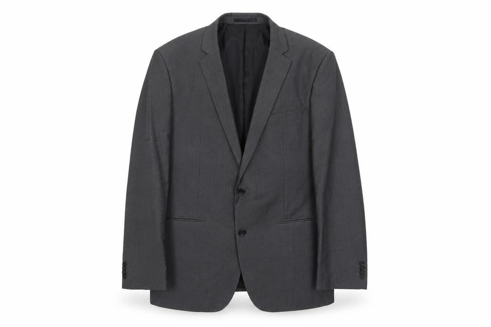 PINSTRIPE Mens Grey Polyester Jacket Suit Jacket Size 42 Regular