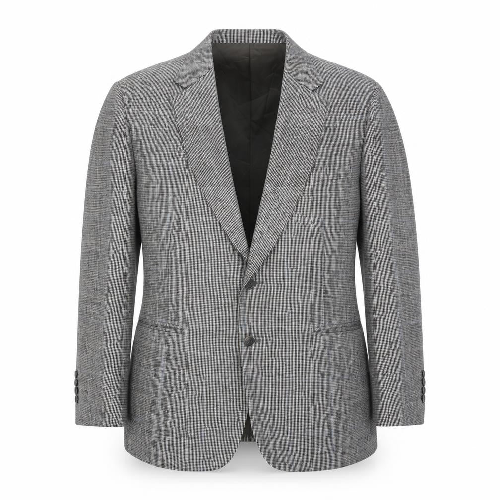 Stafford Mens Grey Plaid Polyester Jacket Suit Jacket Size 46 Regular