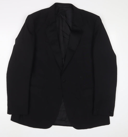 varteks Mens Black Wool Jacket Suit Jacket Size 40 Regular