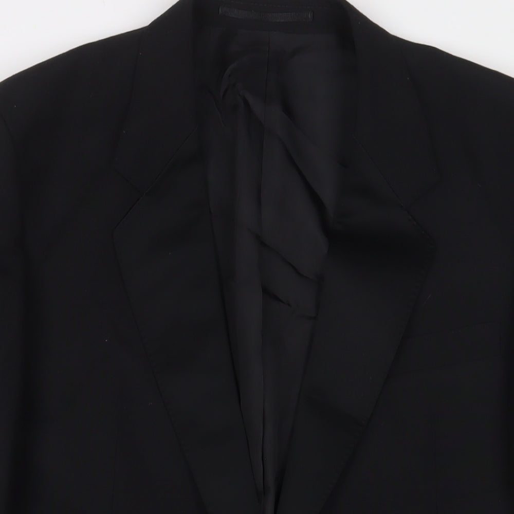 varteks Mens Black Wool Jacket Suit Jacket Size 40 Regular