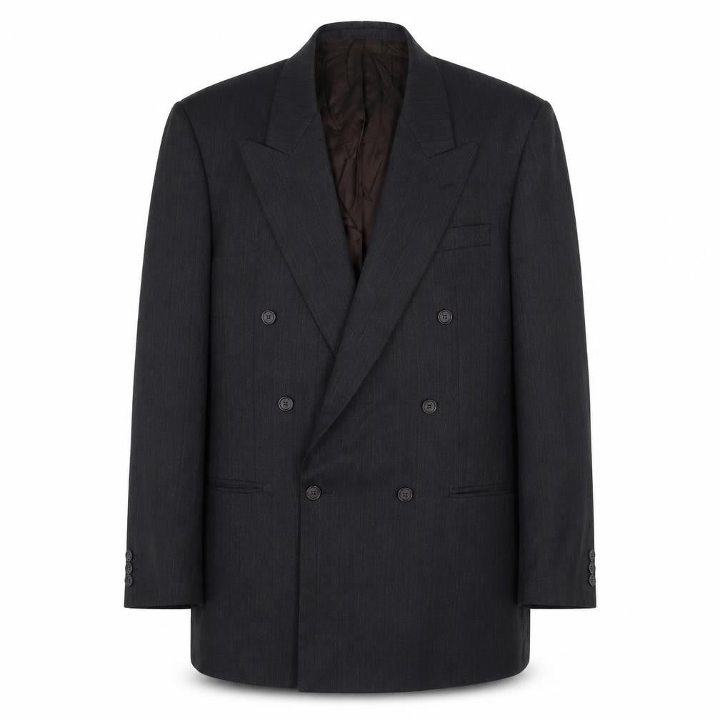 Marks & Spencer Mens Grey Striped Wool Jacket Suit Jacket Size 40 Regular