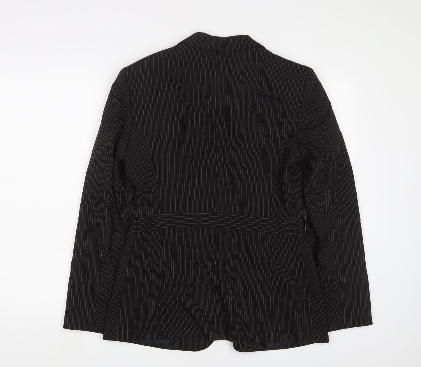 Episode Womens Black Striped Jacket Blazer Size 10 Button