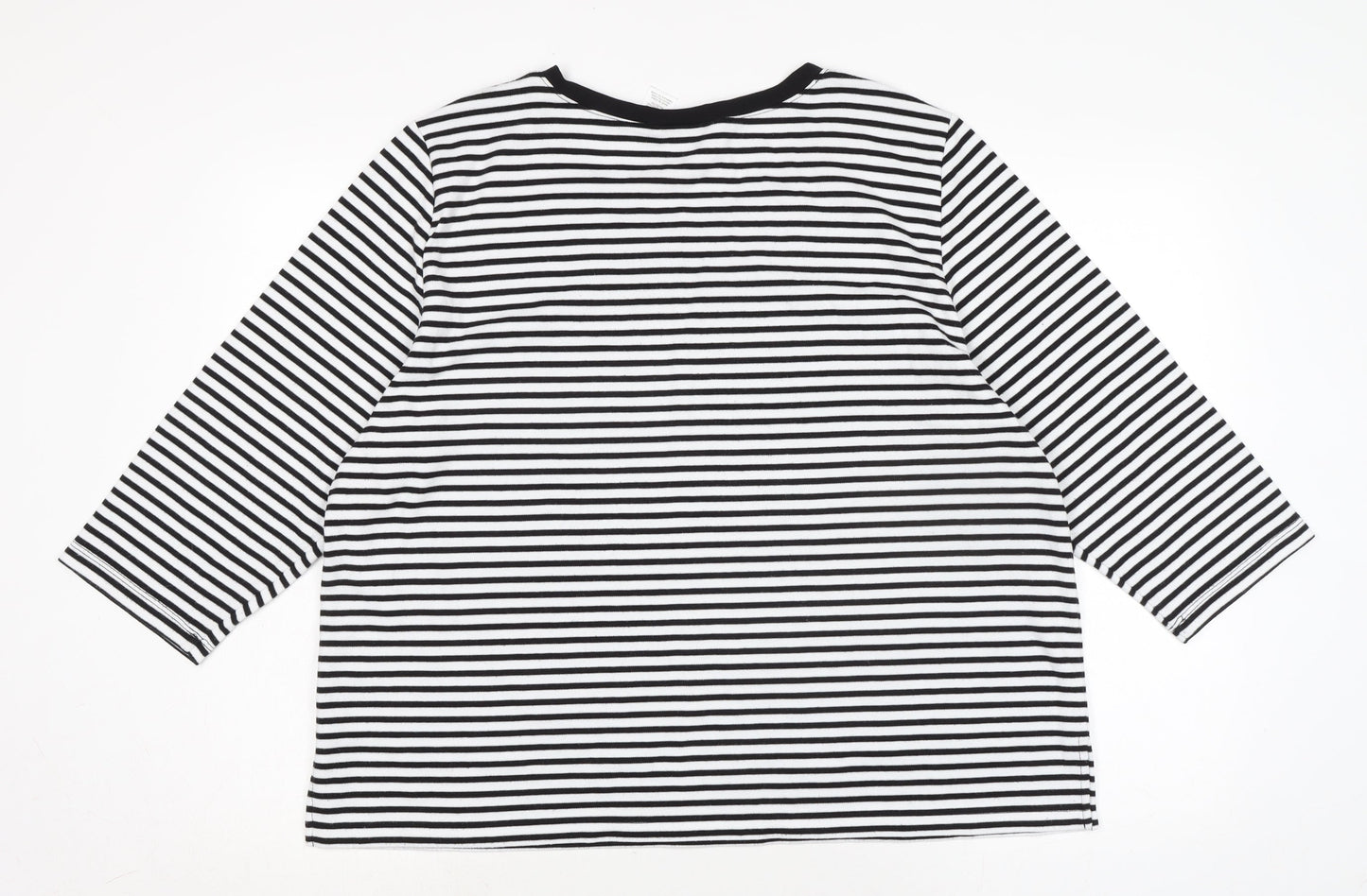 Alfred Dunner Womens Black Cotton Basic T-Shirt Size S Boat Neck