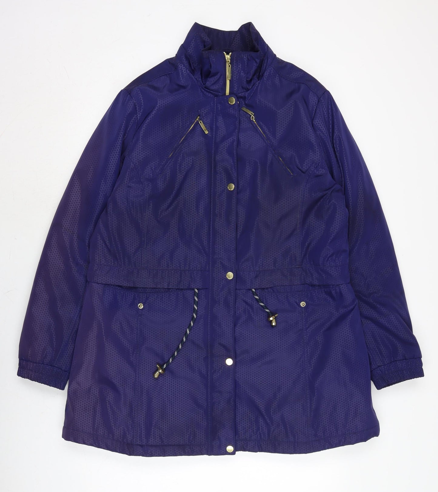 JBC COLLECTION Womens Blue Anorak Coat Size 14 Zip - Padded.