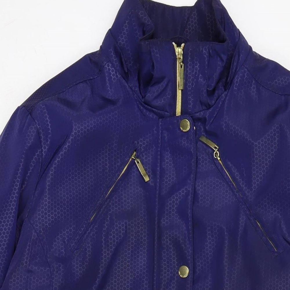 JBC COLLECTION Womens Blue Anorak Coat Size 14 Zip - Padded.