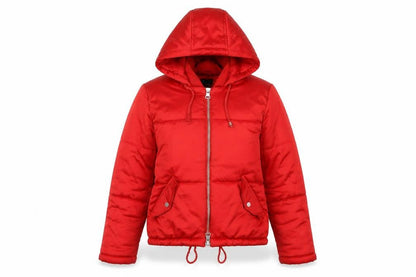 Topshop Womens Red Puffer Jacket Jacket Size 10 Zip