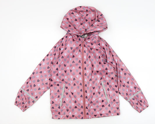 Lupilo Girls Pink Rain Coat Coat Size 6-7 Years Zip