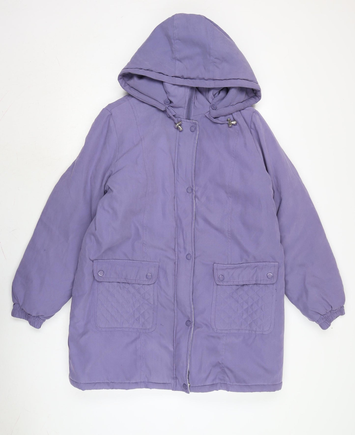Damart Womens Purple Anorak Coat Size L Zip