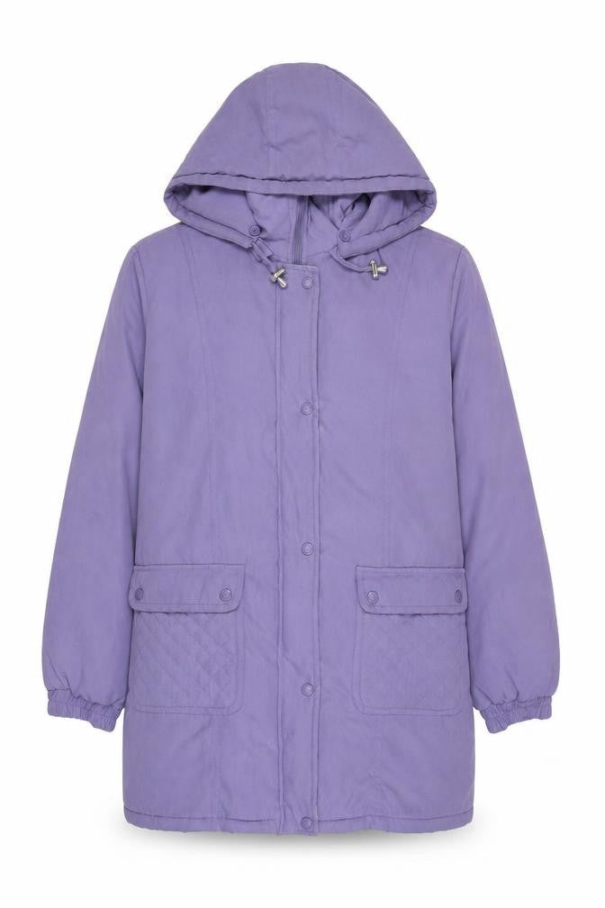 Damart Womens Purple Anorak Coat Size L Zip