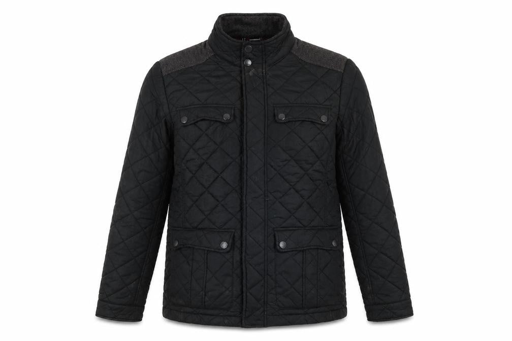 Maine Mens Black Quilted Jacket Size S Zip