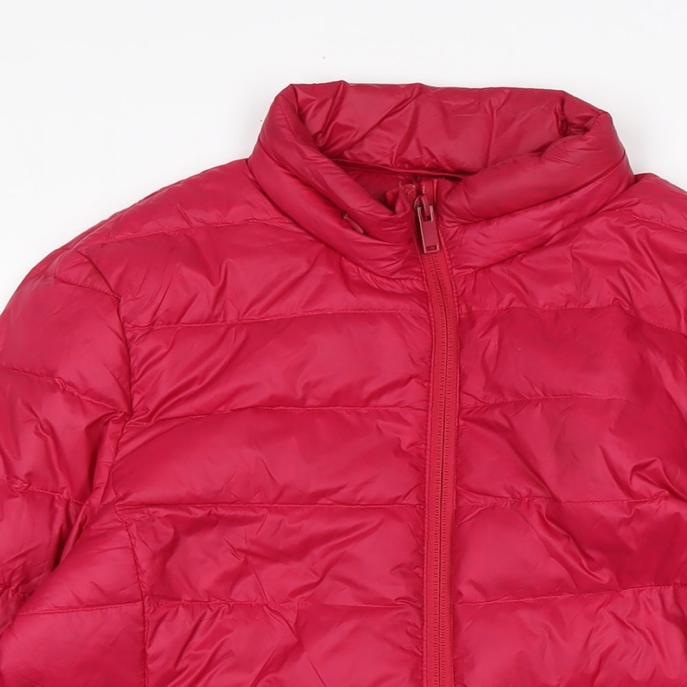 Marks and Spencer Womens Pink Quilted Jacket Size 8 Zip