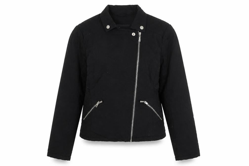 Dorothy Perkins Womens Black Biker Coatigan Size 12 Zip