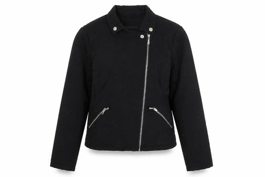 Dorothy Perkins Womens Black Biker Coatigan Size 12 Zip