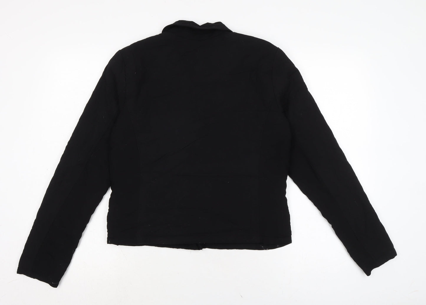 Dorothy Perkins Womens Black Biker Coatigan Size 12 Zip