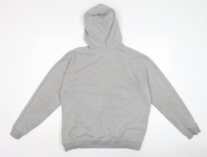 Back view of IVY PARK men’s grey cotton pullover hoodie, size M