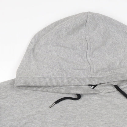 Close-up detail of IVY PARK men’s grey cotton pullover hoodie, size M
