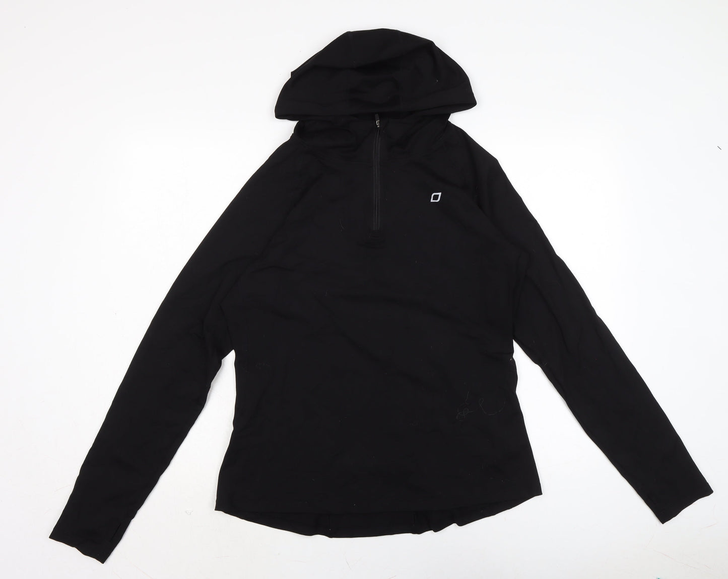 Laura Jane Active. Womens Black Nylon Pullover Hoodie Size XL