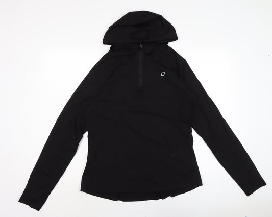 Laura Jane Active. Womens Black Nylon Pullover Hoodie Size XL
