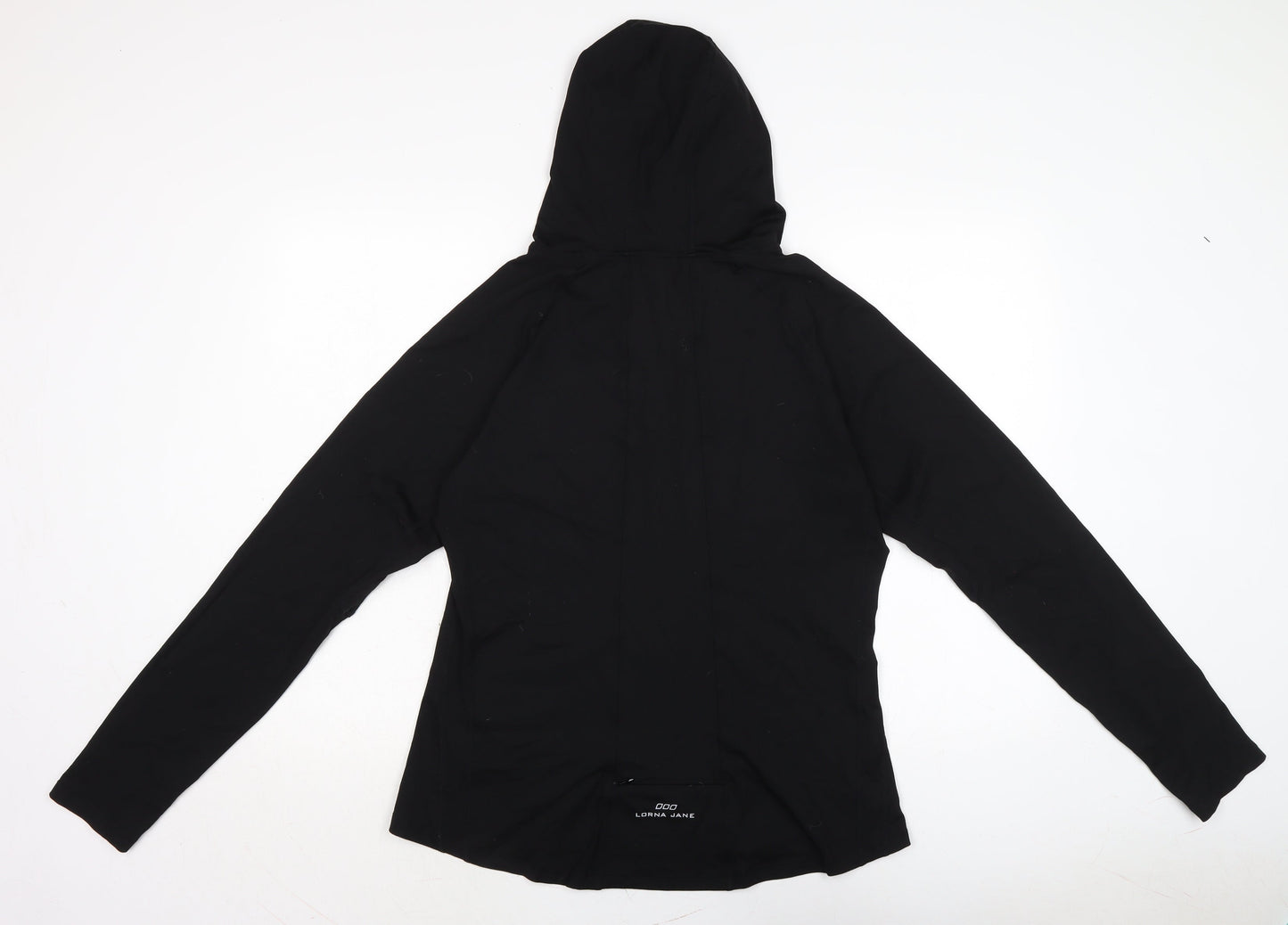 Laura Jane Active. Womens Black Nylon Pullover Hoodie Size XL
