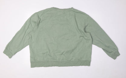Preloved Disney Womens Green Cotton Pullover Sweatshirt Size XL - Mickey Mouse - Back