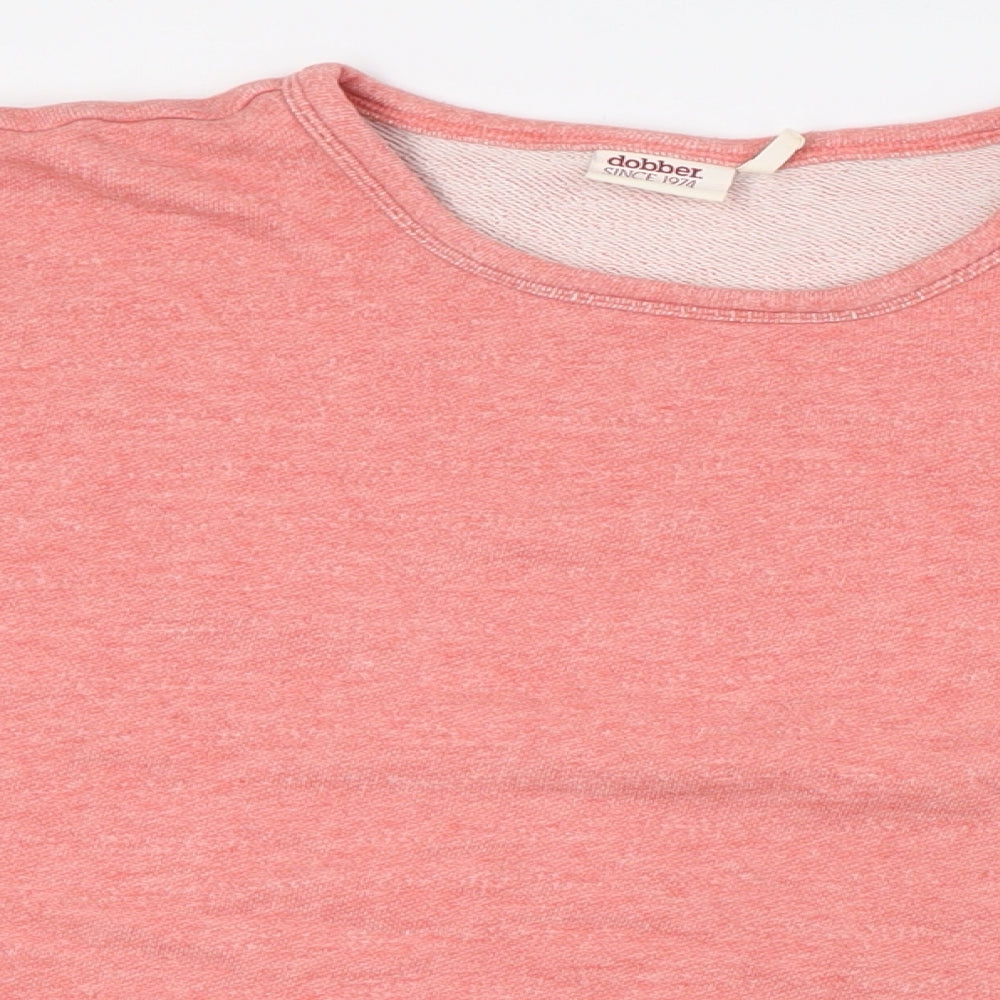 Dobber Womens Pink Cotton Pullover Sweatshirt Size M - Ruffle Sleeves