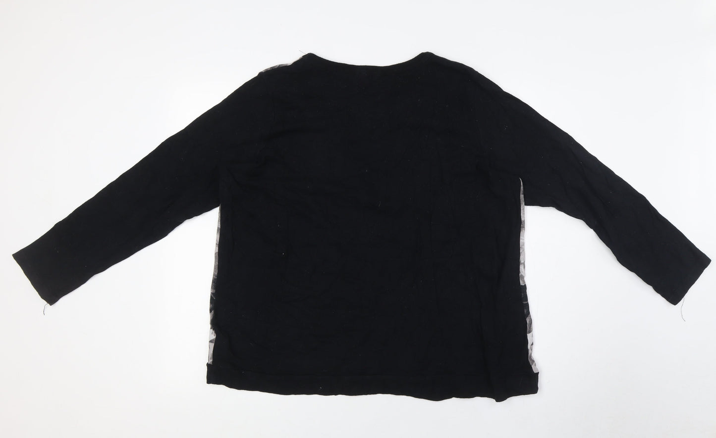 NEXT Womens Black Floral Cotton Pullover Sweatshirt Size 20