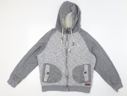 Nanny State Boys Grey Cotton Full Zip Hoodie Size XL Zip - Quilted