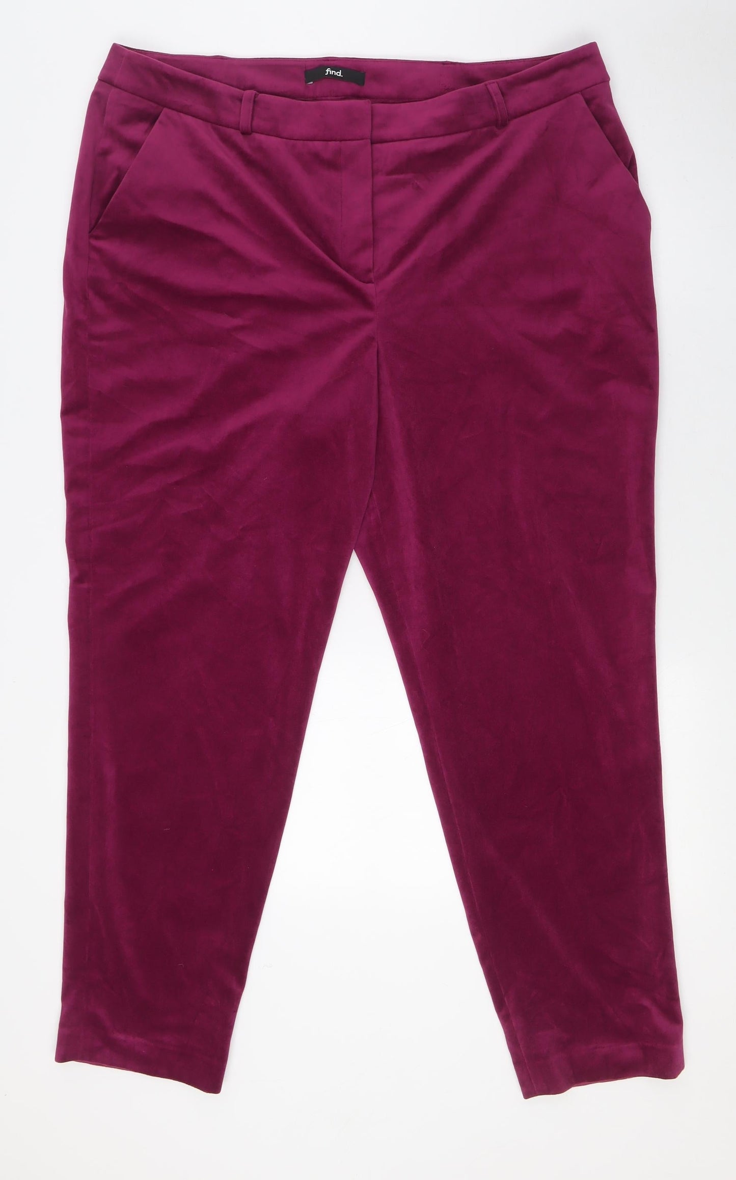 find. Womens Purple Polyester Trousers Size XL L29 in Regular Zip