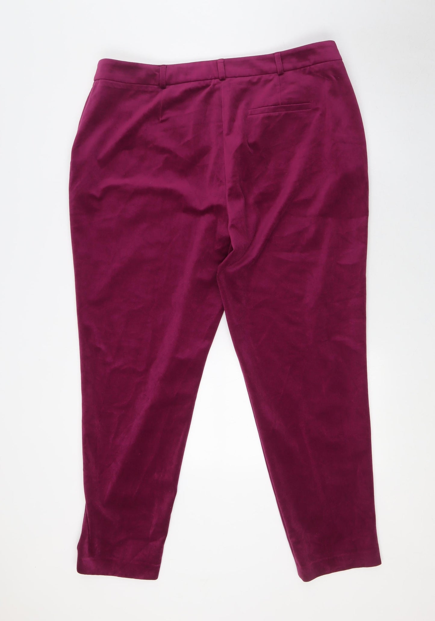 find. Womens Purple Polyester Trousers Size XL L29 in Regular Zip