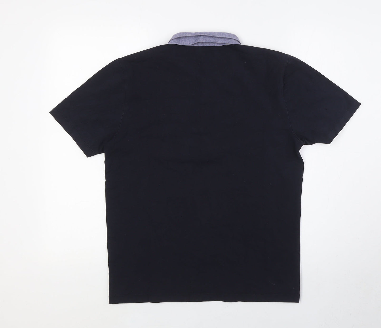 Rough Justice Mens Blue Cotton Button-Up Size M Collared