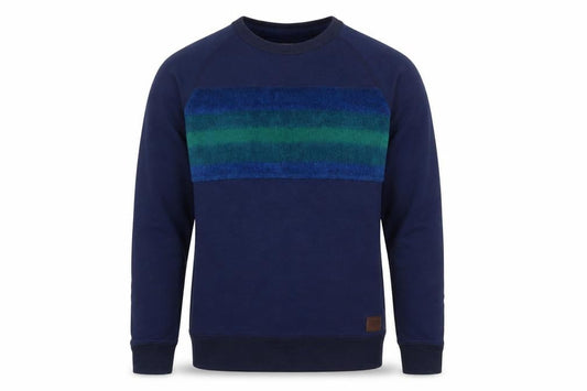 Hollister Mens Blue Cotton Pullover Sweatshirt Size S - Green Strip