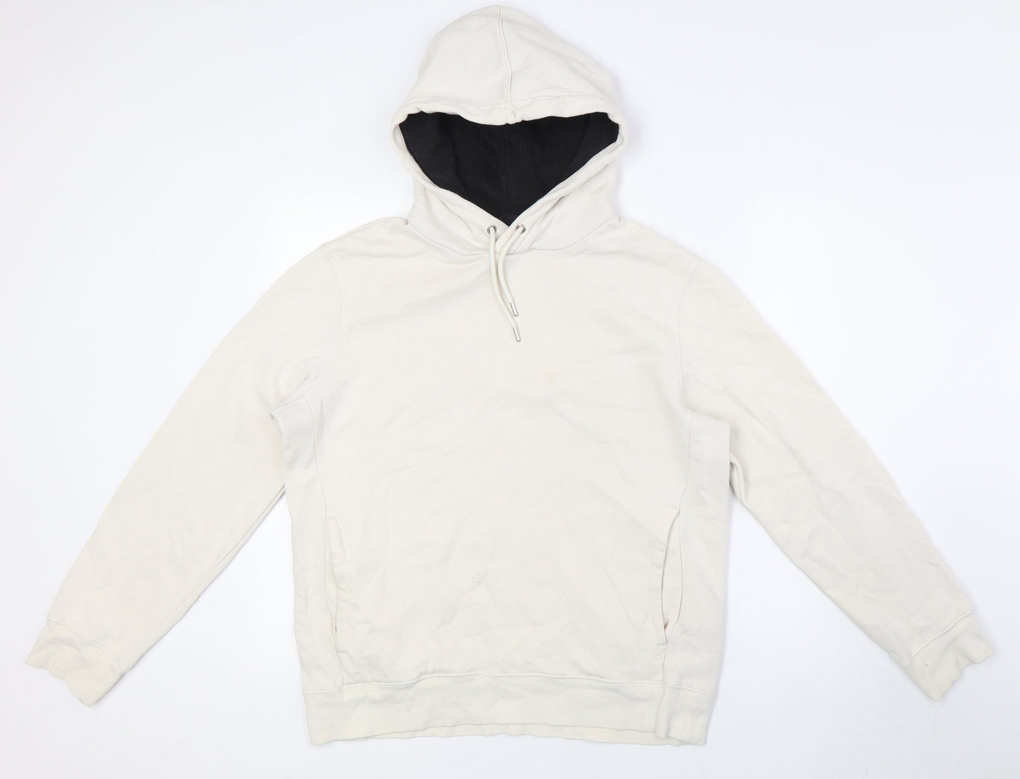 H&M Mens Ivory Cotton Pullover Sweatshirt Size M