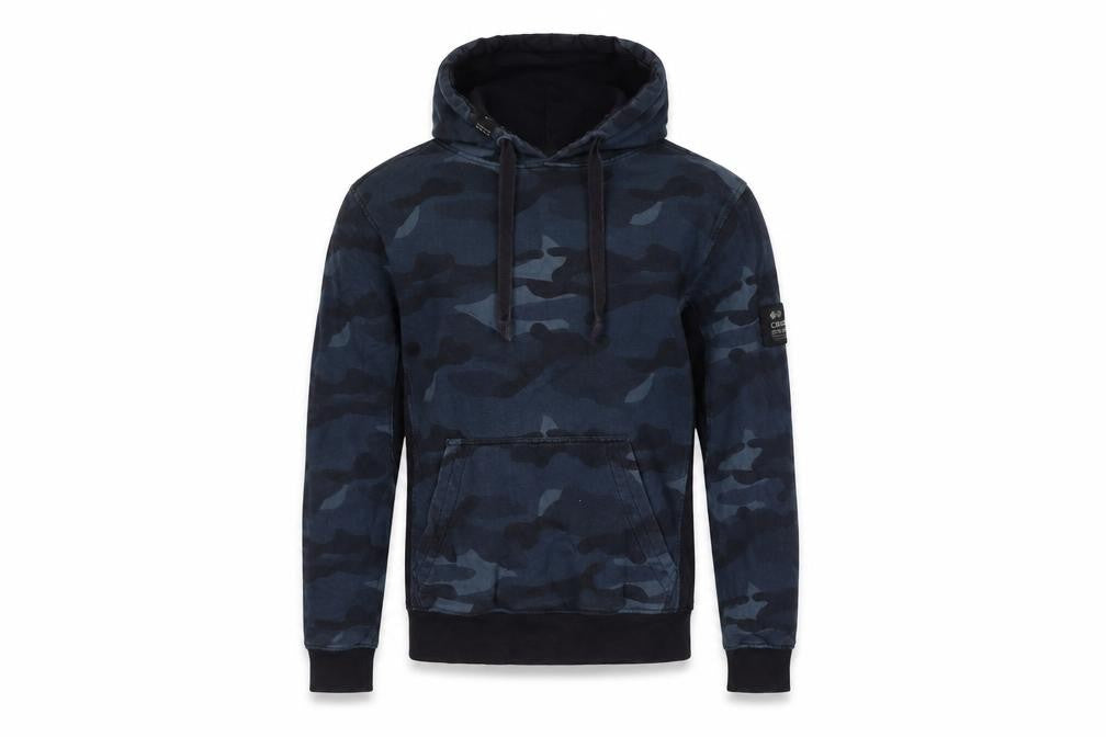 Crosshatch Mens Blue Camouflage Cotton Pullover Hoodie Size M